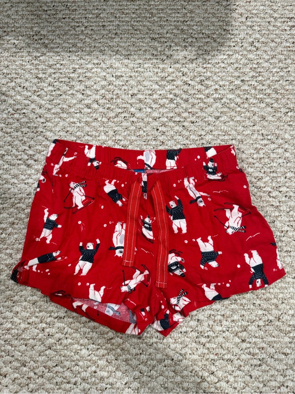 Old Navy Red Pajama Shorts with Polar Bear Print
